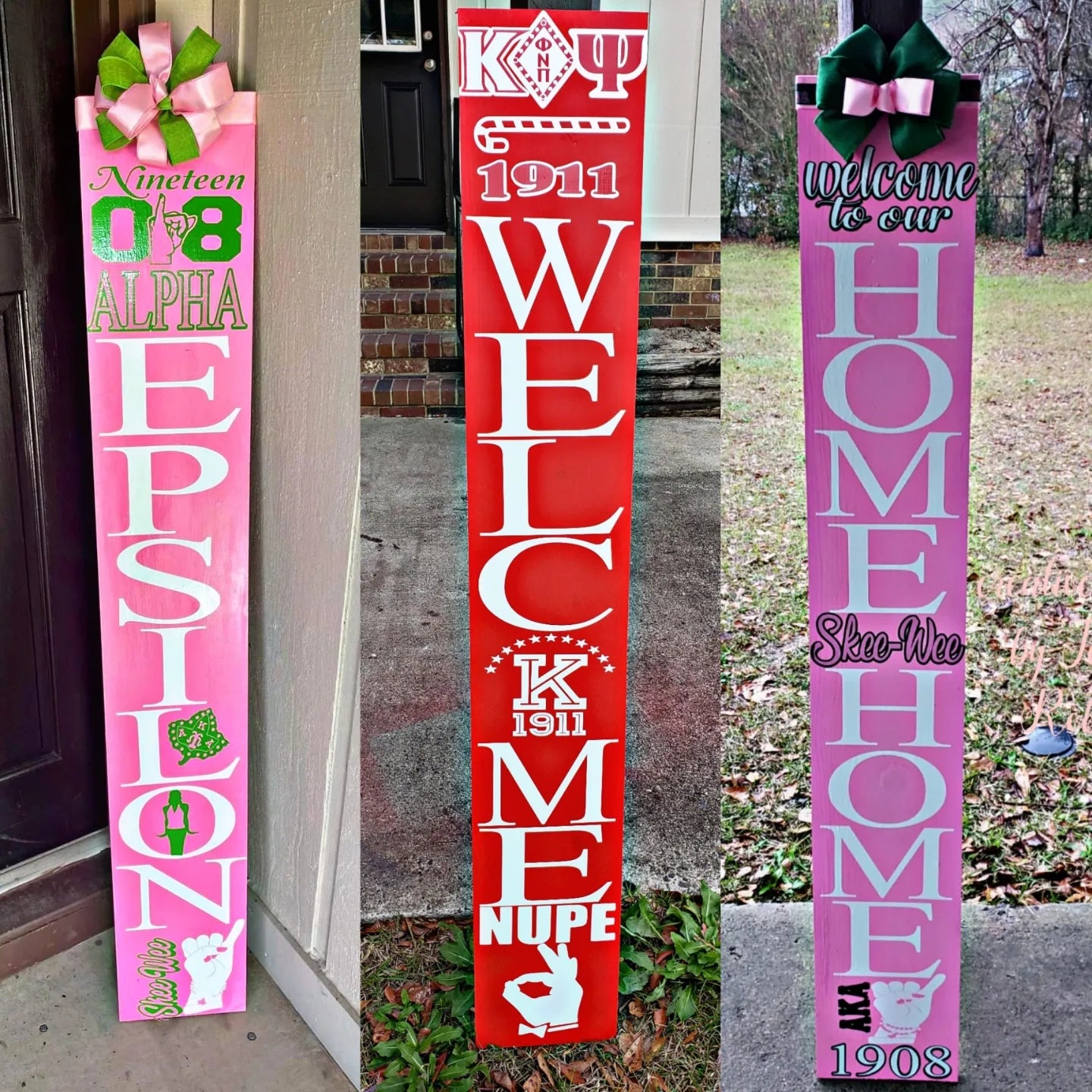 sorority and fraternity welcome signs