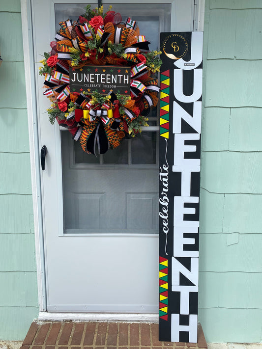 Juneteenth welcome sign and wreath set