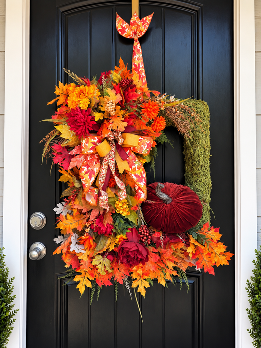 Harvest Romance moss wreath