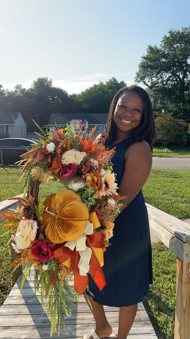 Grapevine fall wreath