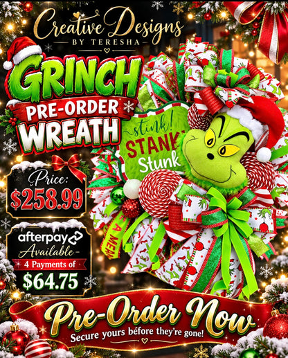 Grinch pre-order wreath