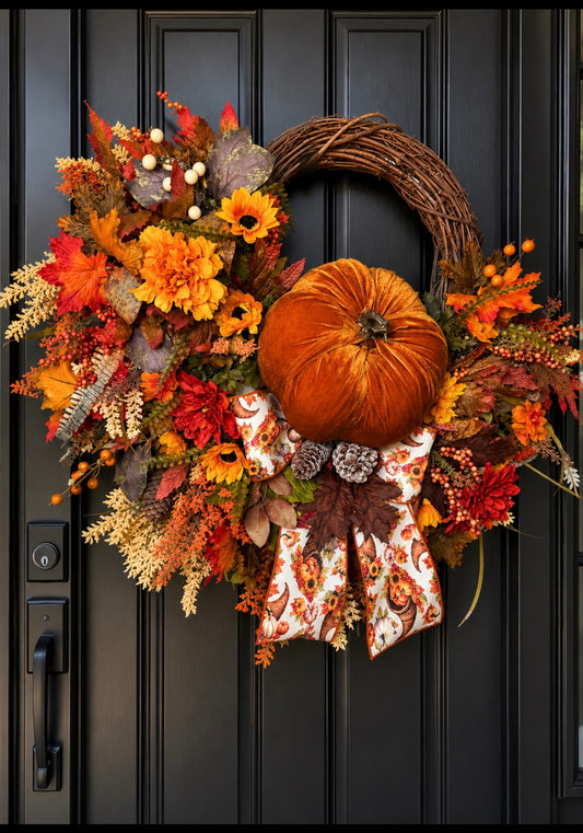 Grapevine fall wreath