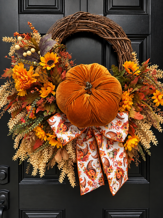 Grapevine fall wreath
