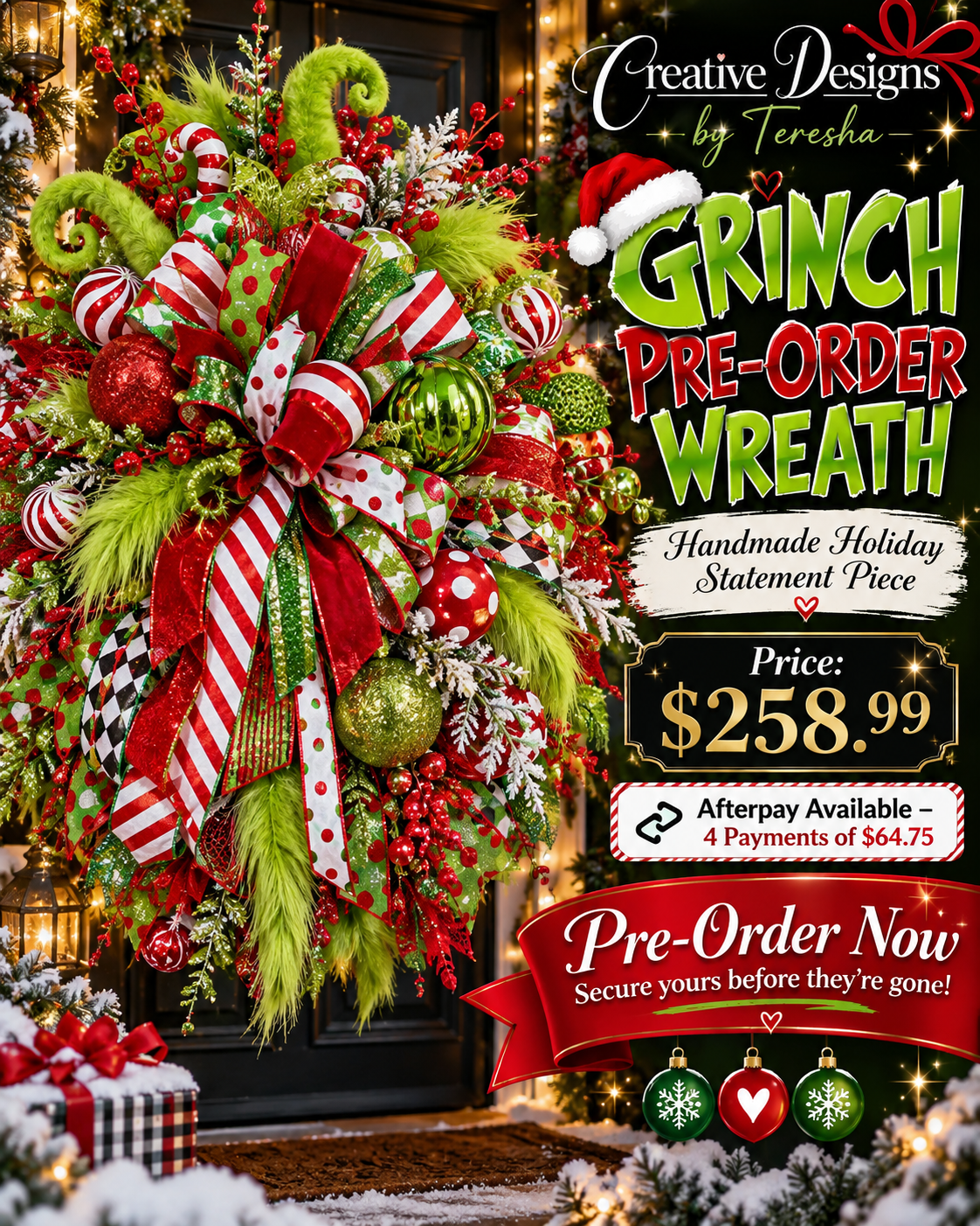 Grinch pre-order wreath