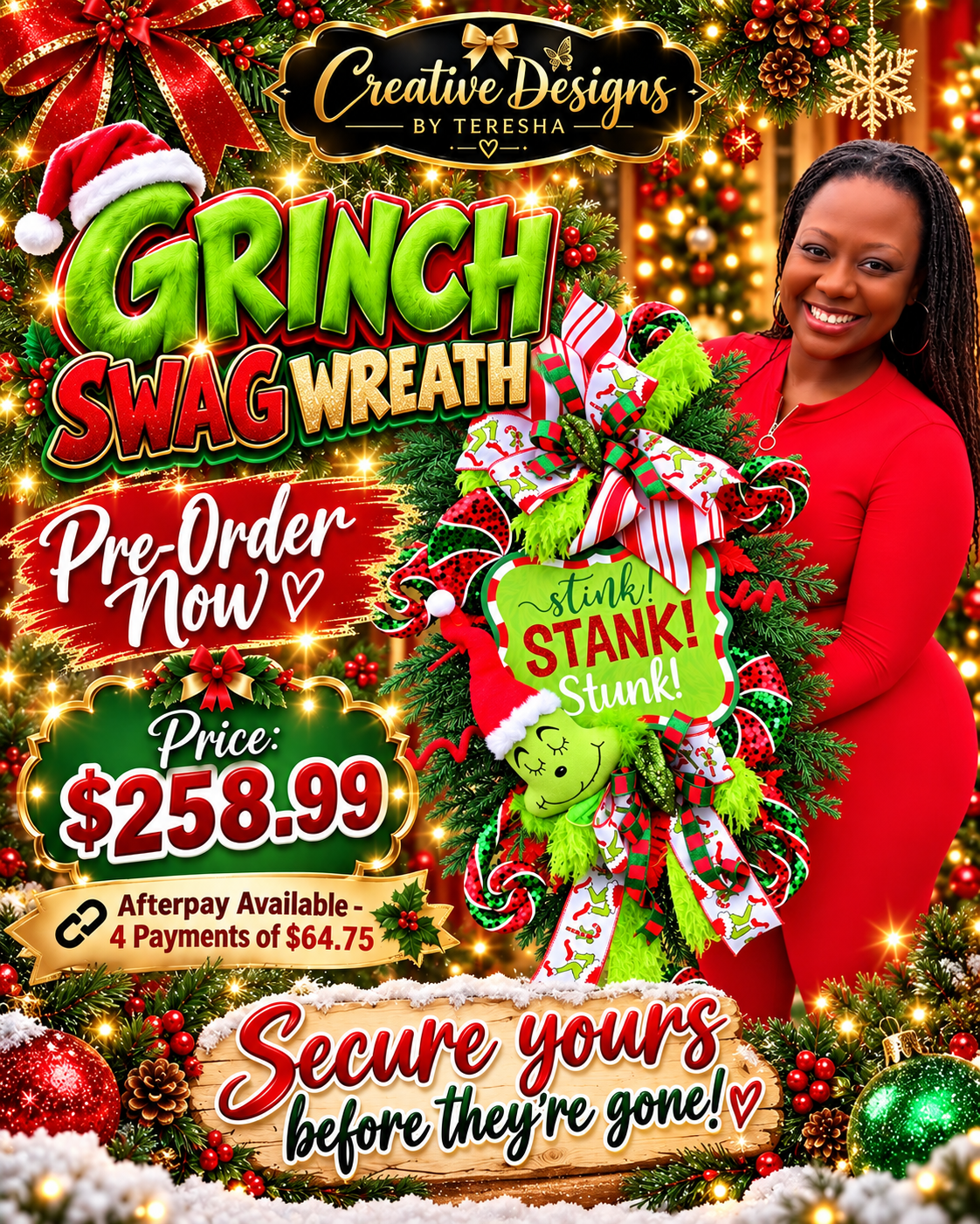 Grinch pre-order wreath