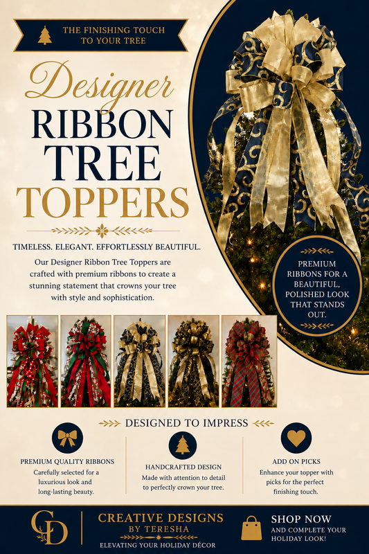 Christmas Tree Topper ( Made with Designer Ribbon)