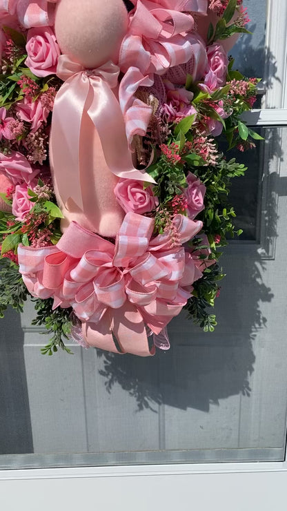 Pink bunny swag wreath