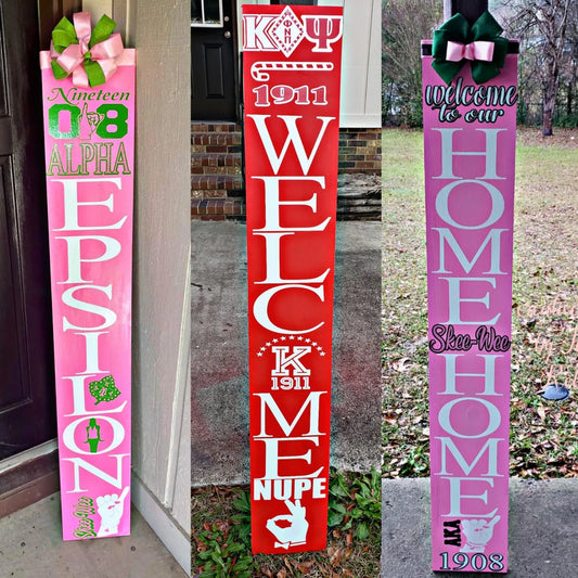 sorority and fraternity welcome signs