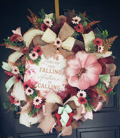 Pink Fall wreath