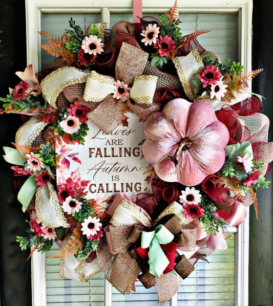 Pink Fall wreath