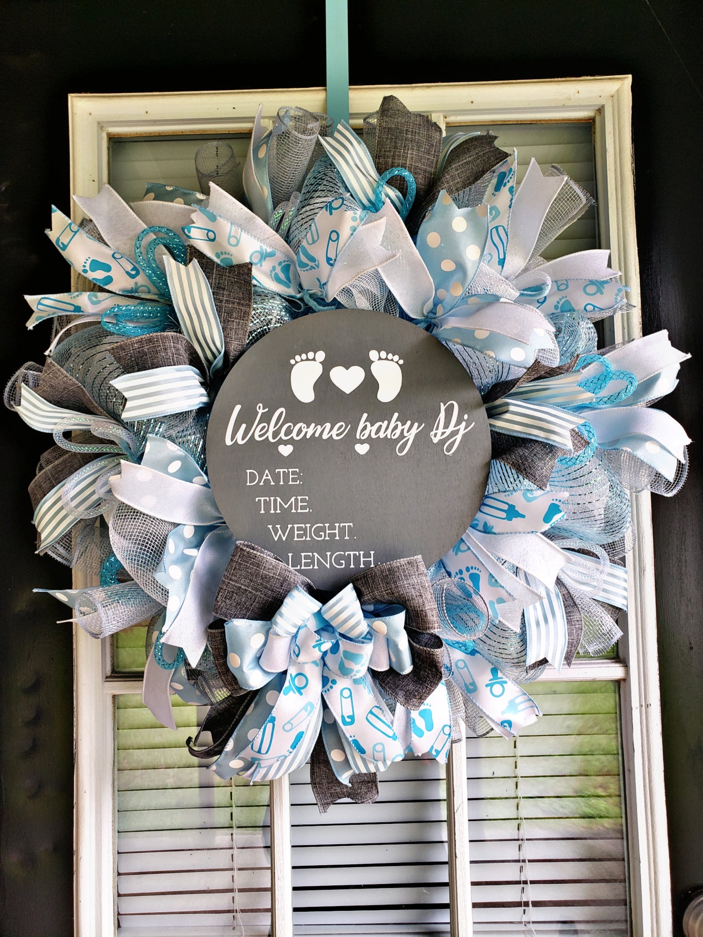 Welcome baby wreath