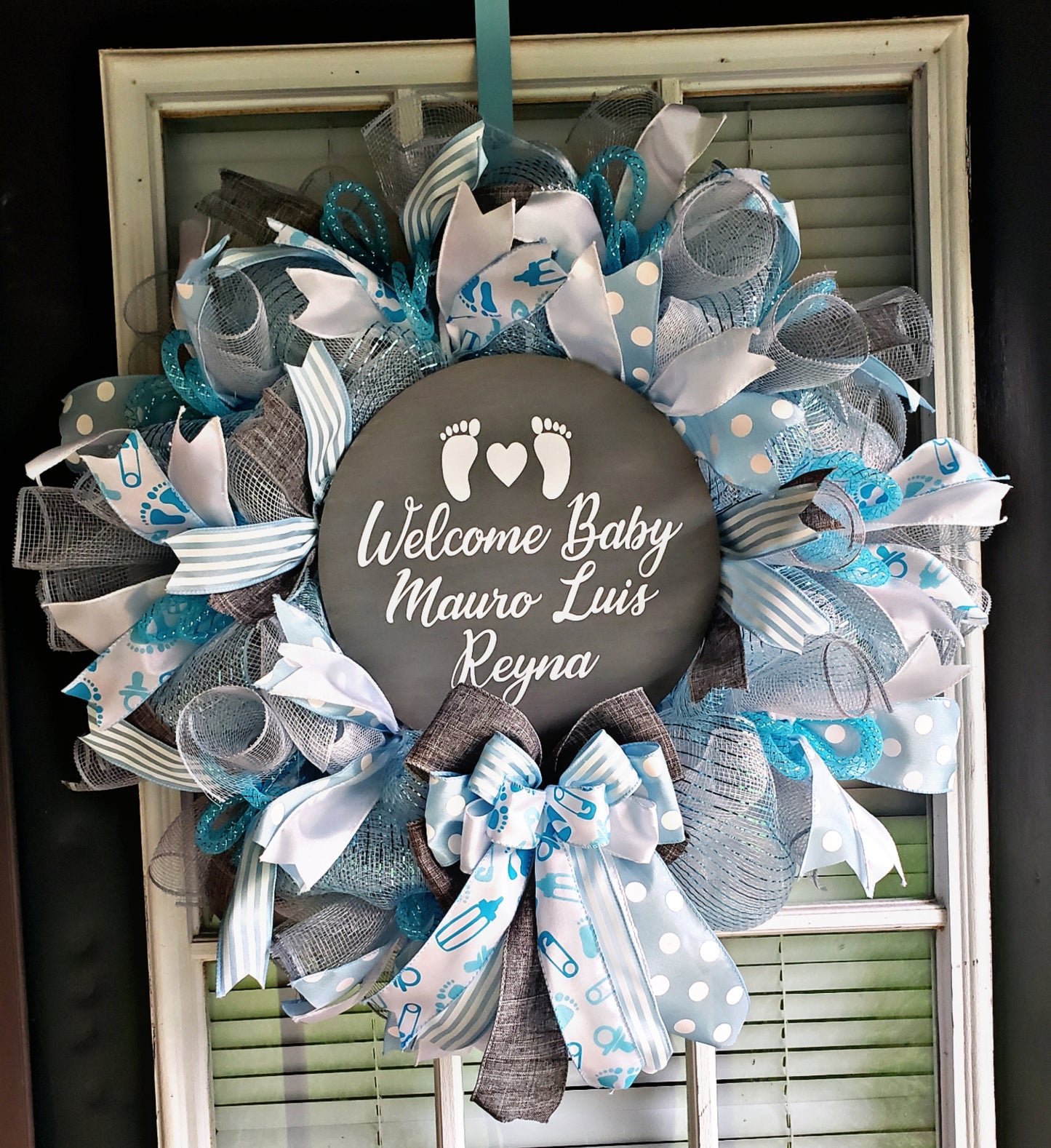 Welcome baby wreath