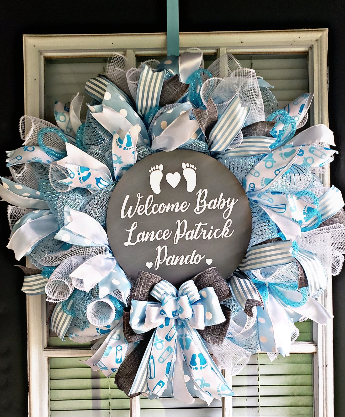 Welcome baby wreath